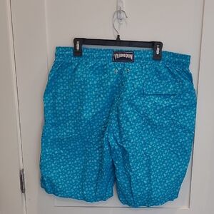 Vilebrequin Blue Swim Trunks with Geometric Pattern